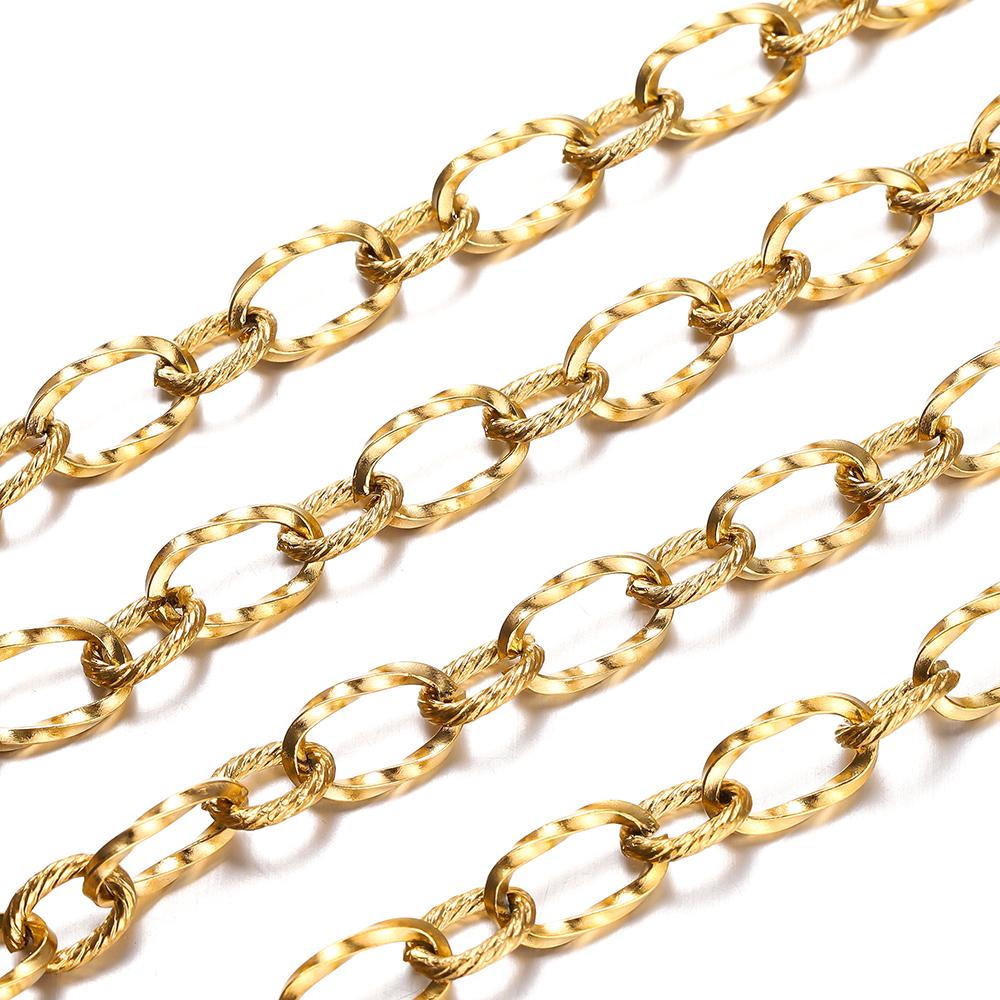 1/2Meter Stainless Steel Square Shape Rotate Charm Necklace Chains for DIY Jewelry Bracelet Making Findings Accessories
