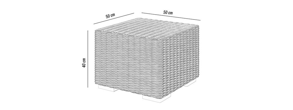 Puf ogrodowy milano 50x50x40 oltre royal białe technorattan homms