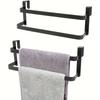 Practical Hanging Cabinet Door Towel Rack 2 Layer Rust-resistant Towel Bar No Drilling Space-Saving Towel Hanger Home