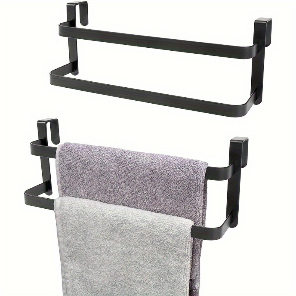 Practical Hanging Cabinet Door Towel Rack 2 Layer Rust-resistant Towel Bar No Drilling Space-Saving Towel Hanger Home