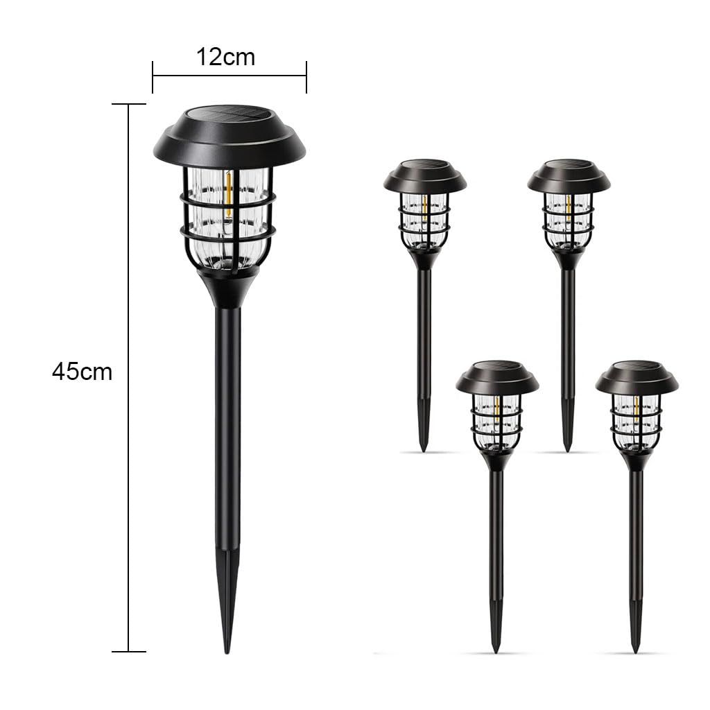 Potphieé Solar Lights, Outdoor Garden Lights, Waterproof, Set of 4, Stylish, Solar-Powered, Automatic OnOff, Recessed, Suitable for Lawns, Flower