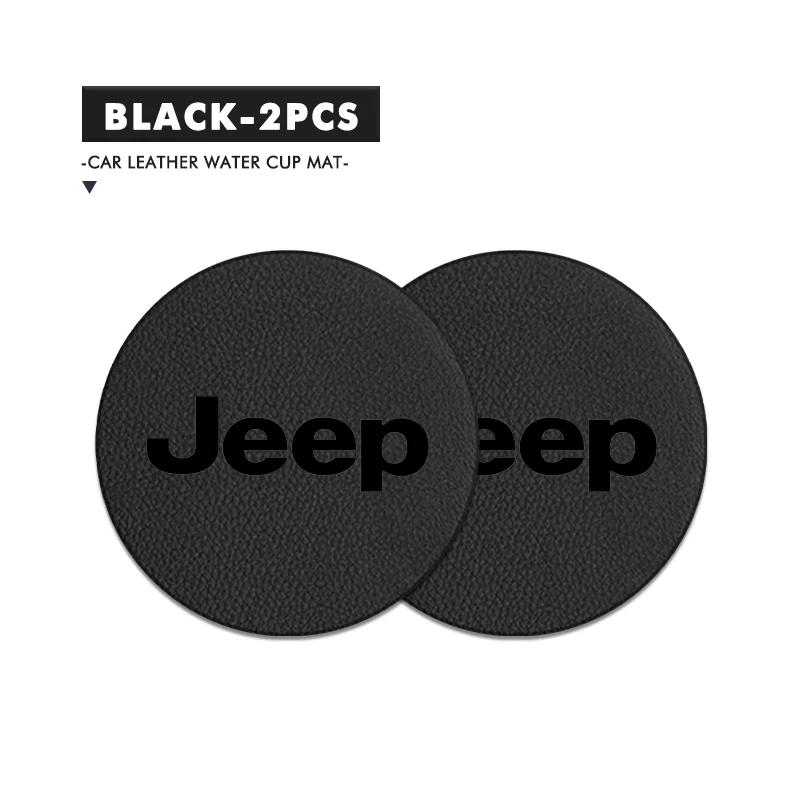 Set of 2 Suede Non-Slip Coasters for Jeep Compass Renegade Cherokee Wrangler JK Car Interior Accessories AKP1