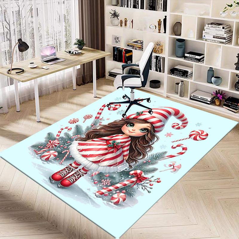1PC Christmas, Candy Extra Large Non Slip Floor carpet, Office, family, Studio Large Area Rug Indoor Rugs, Bold Statement Piece