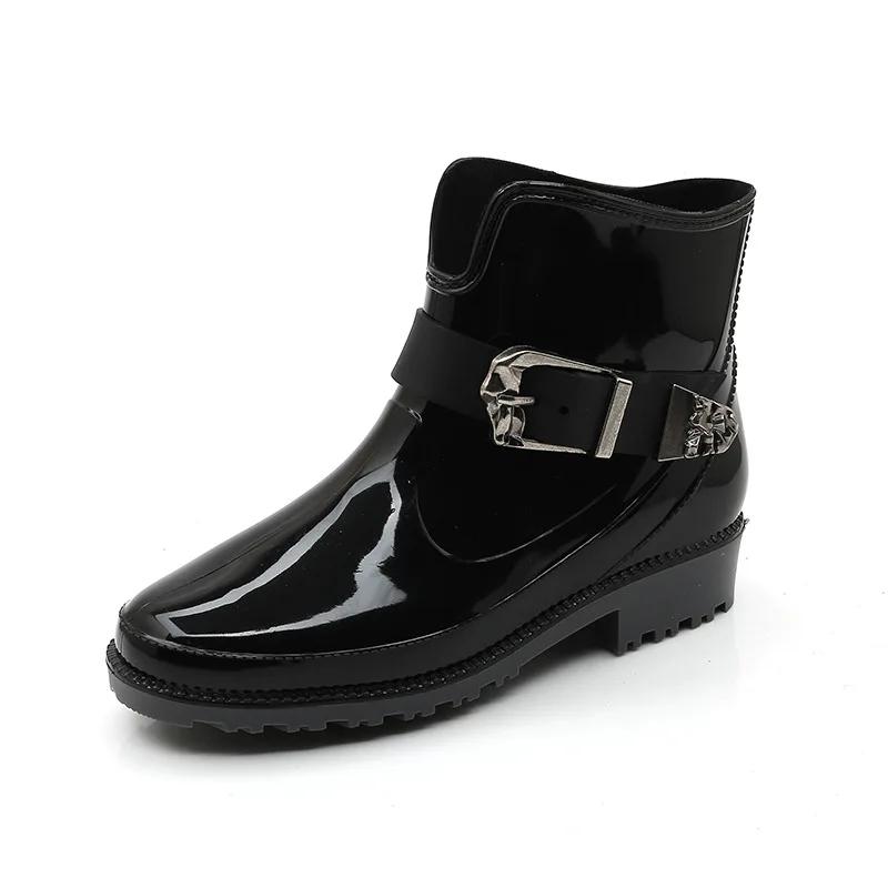 Модные резиновые сапоги для женщин, резиновые ботильоны, водонепроницаемая обувь для ходьбы, нескользящая обувь для тренировок в дождливую погоду