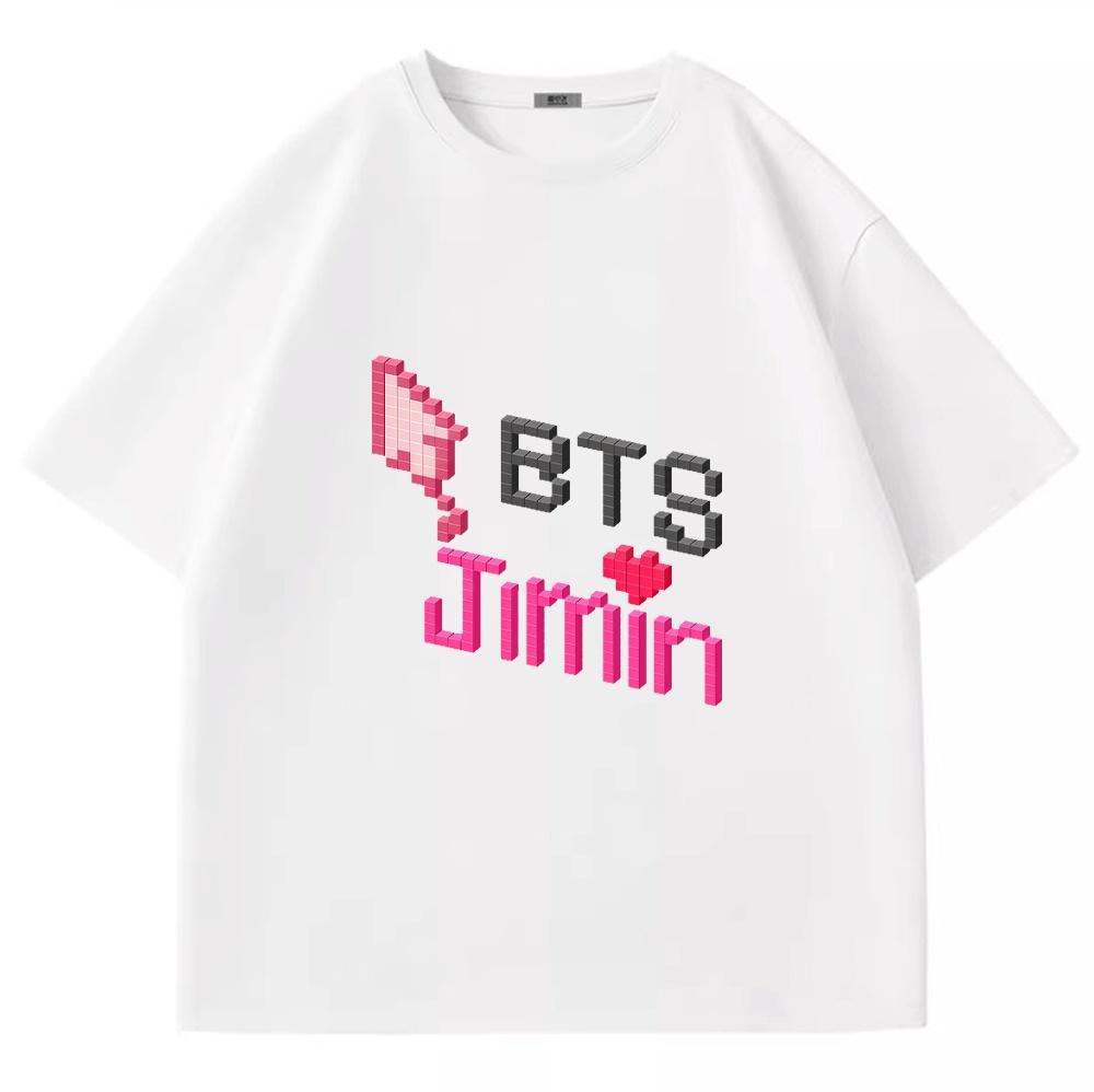 Y2K Принт BTS Чимина Семейные matching футболки Милые Повседневные Топы с коротким рукавом для Взрослых Детей Летние Мягкие Удобные Футболки