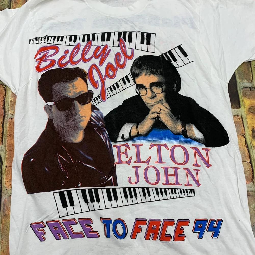 Billy Joel Fave To Face 94 Vintage White Unisex Short Sleeve S-4XL Shirt Unisex T-Shirt