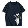 Мужская летняя европейская футболка с короткими рукавами и принтом аниме, уличная одежда, ретро-стираемая футболка с принтом в стиле Харадзюку