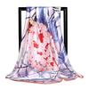 Women Fashion Square Vintage Print Satin Neckerchief Sun-Proof Scarf Scarves Shawl High Quality 1PC 90*90cm