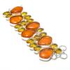 Baltic Amber, Citrine Gemstone 925 Sterling Silver Bracelet 7-8"