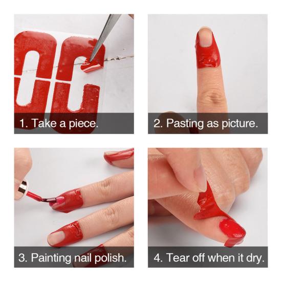 50 Pcs/Set Anti Overflow Nail Polish Exquisite Professional No Pungent Smell Fashion Waterproof Easy To Peel Spill Prevention Sticker for Girls