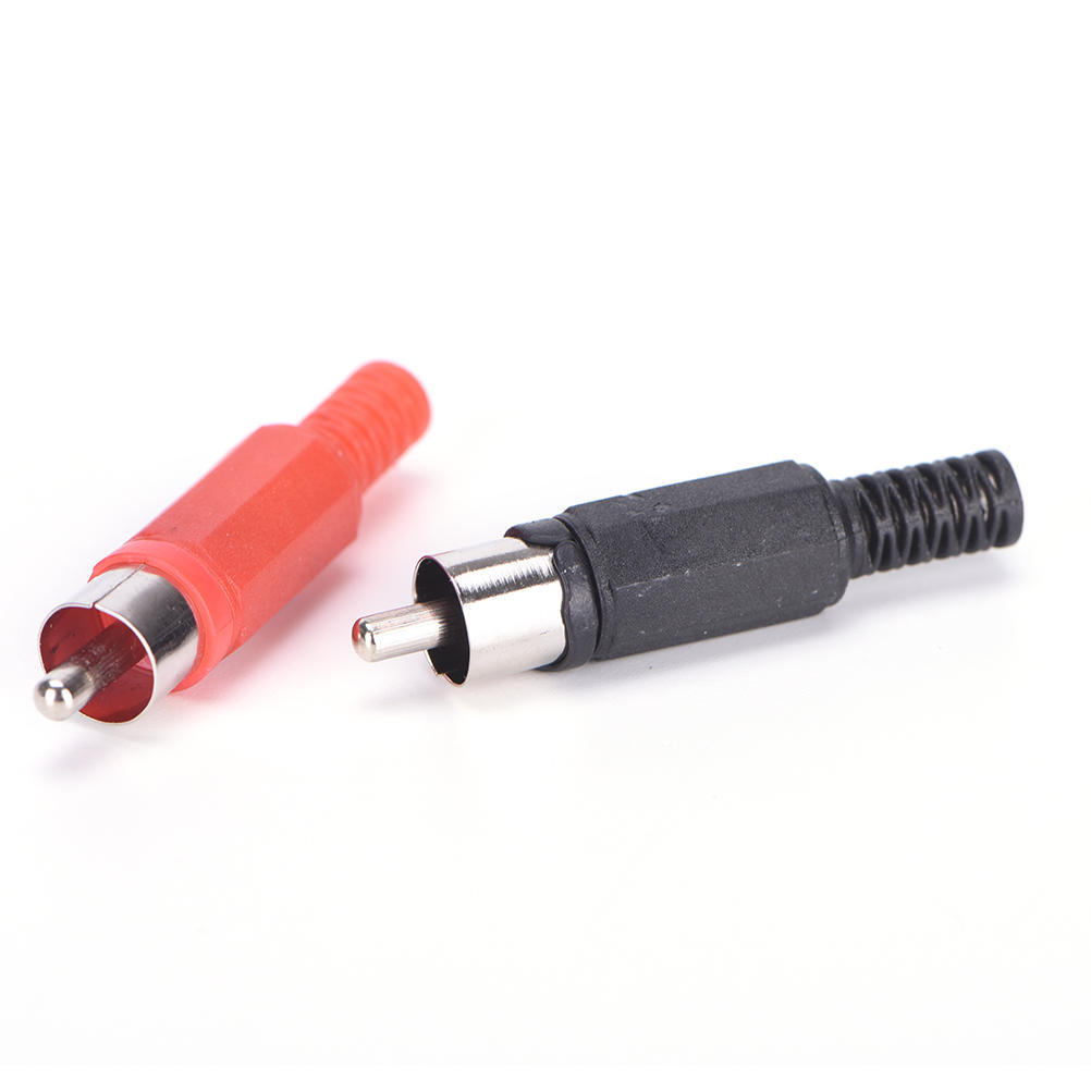 20 Pcs Black & Red Solder Rca Male Plug Audio Video Adapter Connector