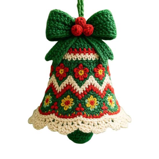 1/5 шт. Рождественский колокольчик ручной работы, вязаный Санта-Клаус, вязаный крючком, праздничное украшение, домашний сезонный декор