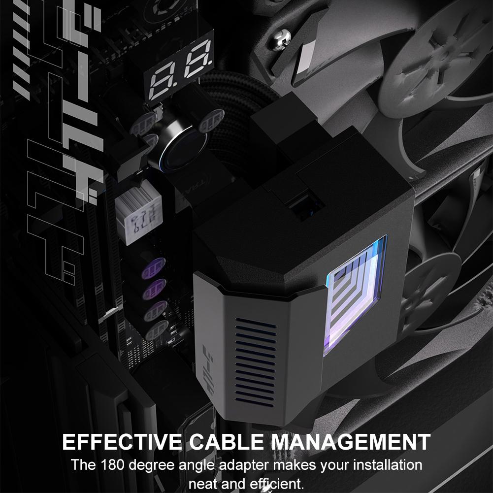 Адаптер питания ATX 24-pin 180 градусов с ARGB-подсветкой «Бесконечное зеркало», угловой адаптер 24-pin, DIY монтажный аксессуар