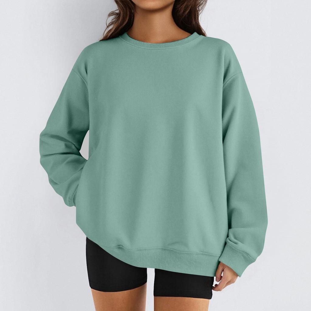 Женские зимние топы, женская толстовка с длинным рукавом, повседневная, с круглым вырезом, свободный крой, флисовые топы Pollover