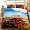 Truck Duvet Cover Set Automobile Blue Monster Pickup Truck Off Road Vehicle Bedding Set For Boys King Size Polyester Quilt Cover