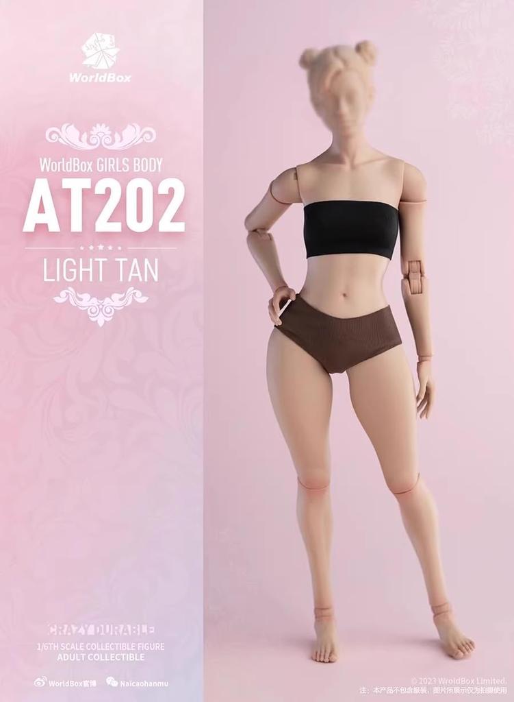[TOYBARJAPAN] Масштаб 1/6 Подвижная фигурка Worldbox AT202 Светлый загар, Полное азиатское женское тело (Голова и одежда не входят в комплект)