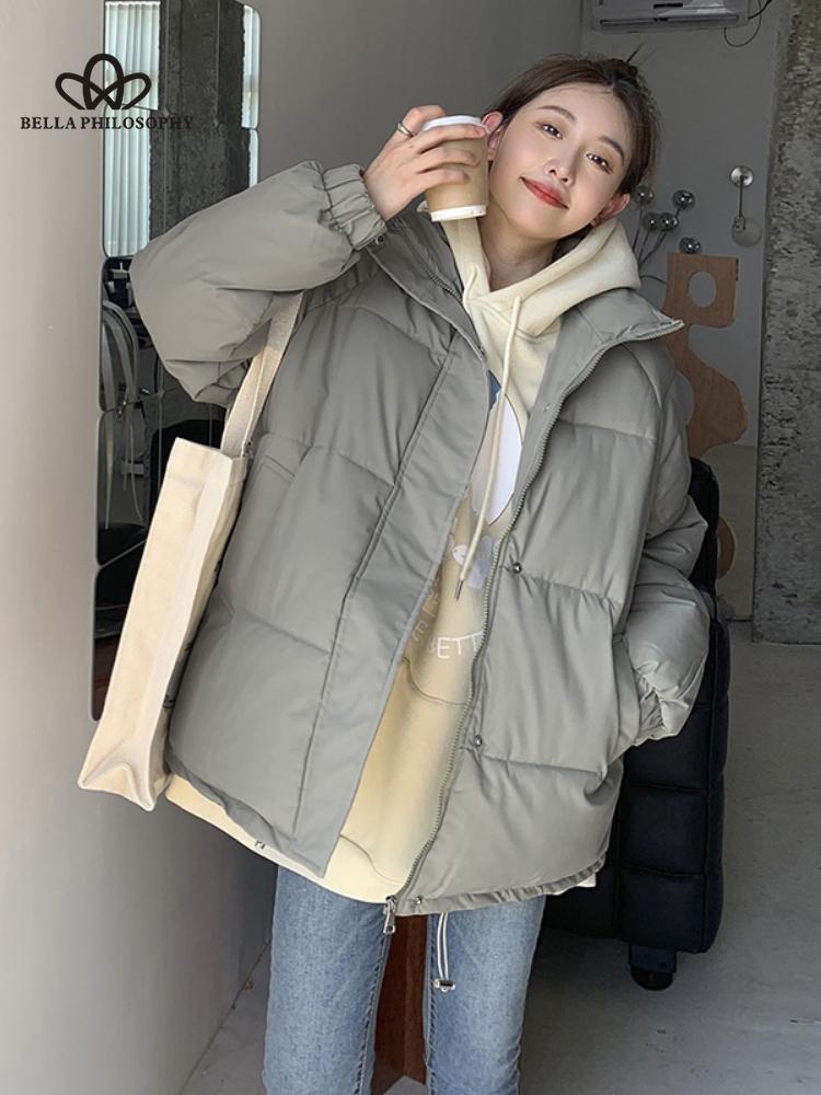 Женская мода Зимняя однотонная модная куртка с длинным рукавом Женская зимняя мода Пальто Женская одежда