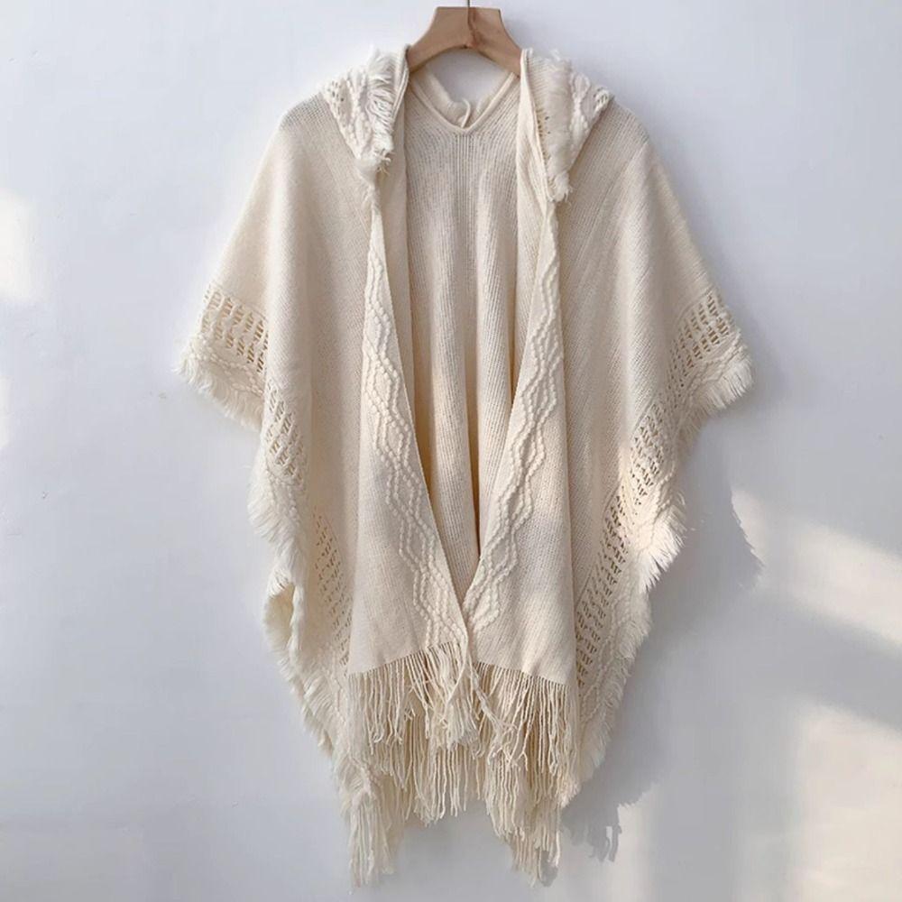 Crochet Top Knitted Hoodie Shawl Wrap Evening Capes Elegant Women Cloak Female/Women