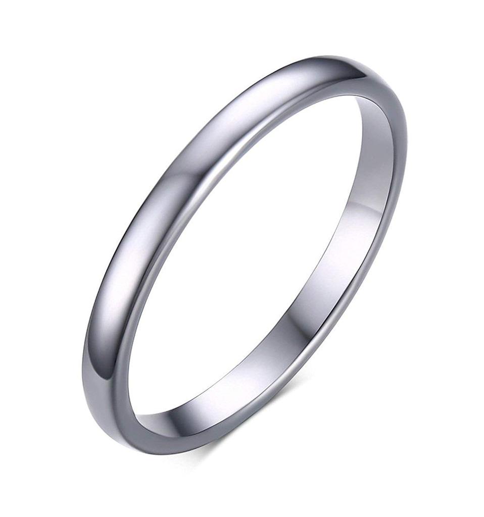 Popular Brand Tungsten Ring for Men and Simple Engagement Stylish Size 8 [Rockyu] Women, Silver, Ring, Accessory,