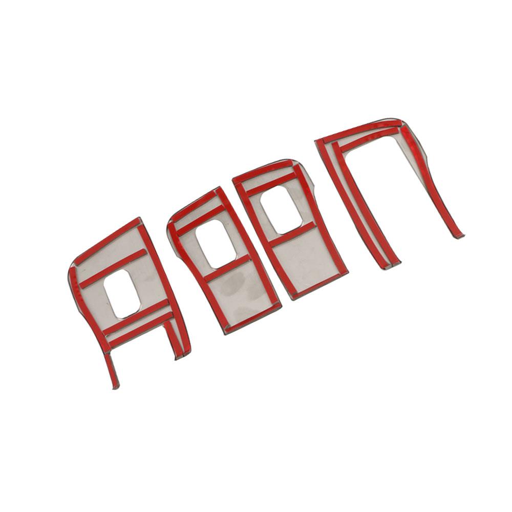 Для Tesla Model 3 Y 2017-2023 дверь автомобиля серебристого цвета, подлокотник из нержавеющей стали, кнопка подъема окна, крышка панели переключателя