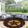 1 Piece Retro Fivepointed Star Outdoor Round Carpet Floor Mat Doorway Decorative Carpet Outdoor Patio Camping Carpet Living Room Bathroom Bedroom