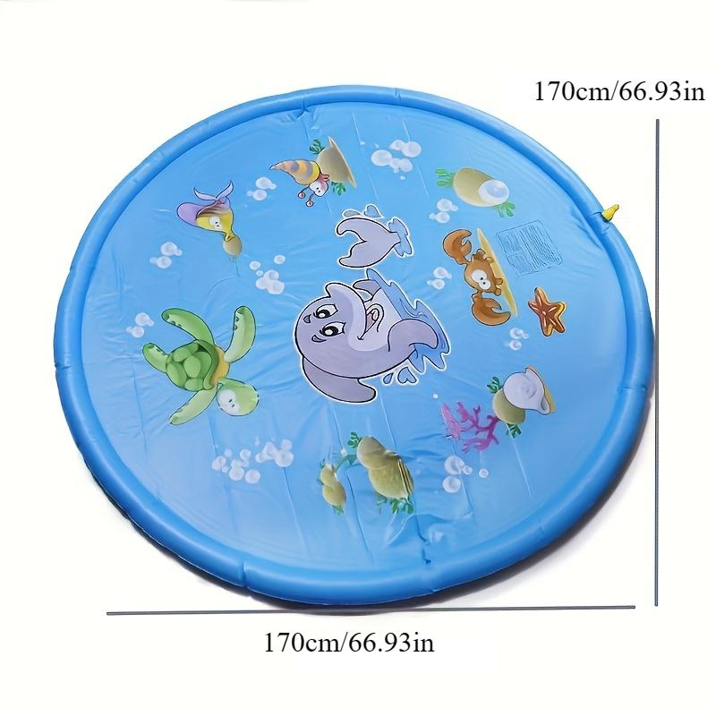 Extra-Large 170cm/66.93inch PVC Kids' Water Sprinkler Foldable Inflatable Spray Mat Summer Cool-Down Toy