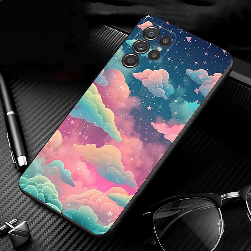 Phone Case For Samsung Galaxy S25 S24 S23 S22 S21 Ultra S24 S23 S22 S21 S25 Plus S24 S25 FE Rainbow clouds