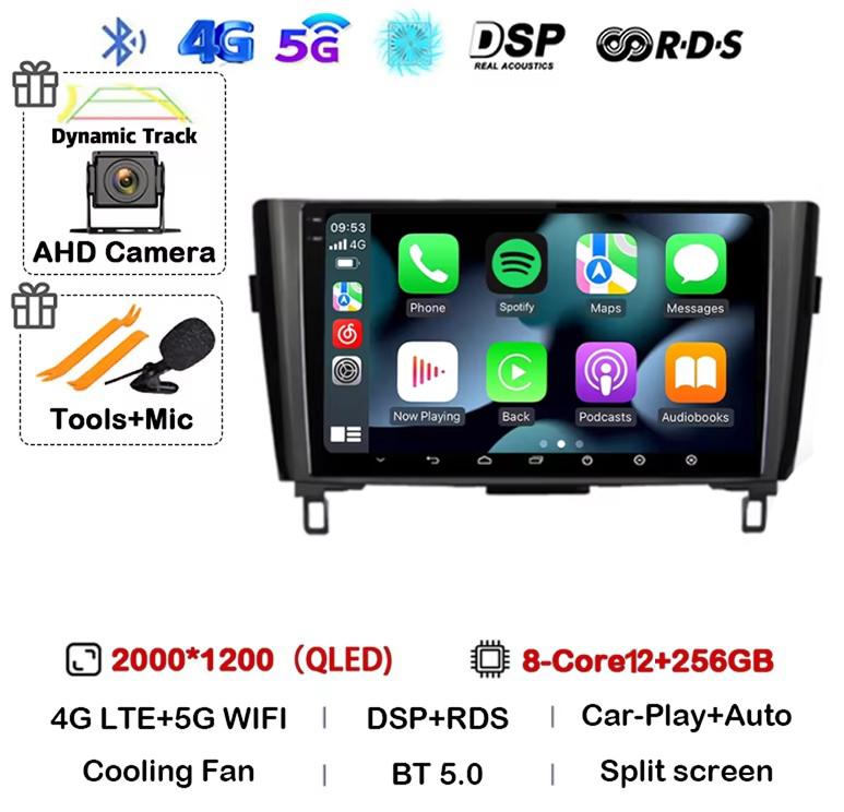 Android 14 Carplay Auto Для Nissan X-Trail xtrail X - Trail 3 T32 Qashqai J11 2013-2022 Автомагнитола Мультимедийный плеер GPS Стерео