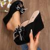 Women Wedge Sandals Open Toe Summer Slippers 10.5cm Platform Heels Comfortable Thick Sole Shoes