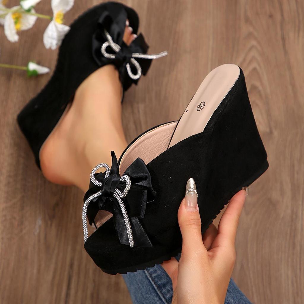 Women Wedge Sandals Open Toe Summer Slippers 10.5cm Platform Heels Comfortable Thick Sole Shoes