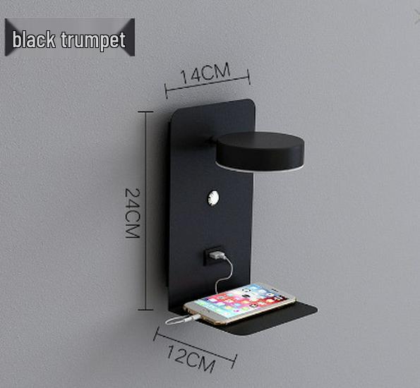 Светодиодная настенная лампа с USB-зарядкой: Диммируемый свет для спальни и кабинета, не требует проводки