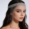 Полая сетчатая цепочка для головы со стразами, роскошный хрустальный головной убор для женщин, свадебные и свадебные аксессуары для волос