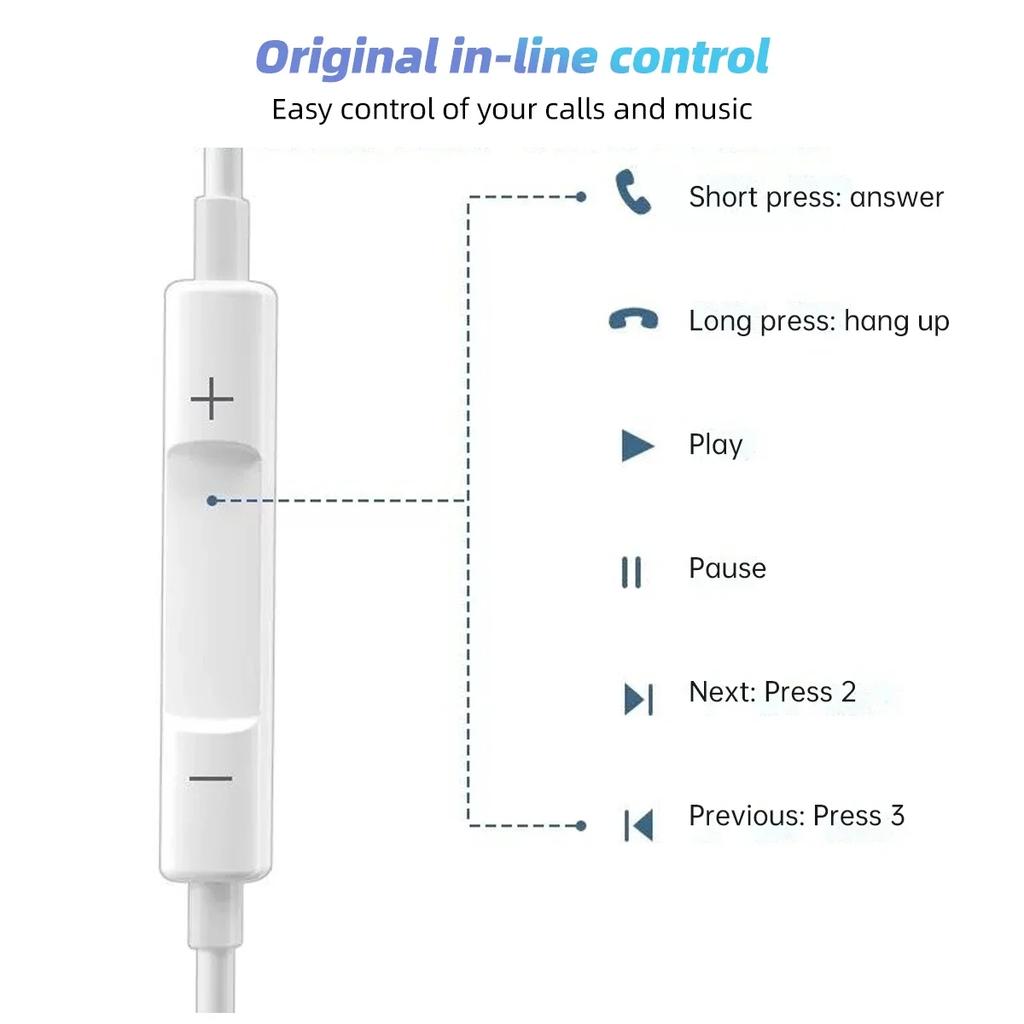 Наушники HIfi для Apple iPhone 15 Pro Max, наушники-вкладыши с микрофоном, проводные наушники для Samsung Huawei Xiaomi, наушники USB-C