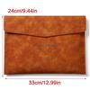 Leather Document Folder Closure File Organiser Storage Pouches 100 Sheets Capacity for School Office Supplies