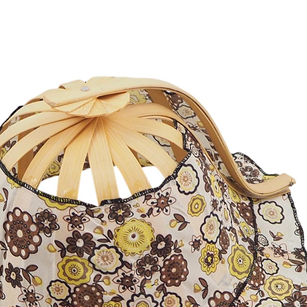 2 in 1 Bamboo Fan Foldable Sun Hat Floral Protection Cap Portable Multifunctional Women Folding