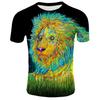 New Cool Lion Graphic 3D Men's T Shirt Unisex Fashion Animal Oversized Shirt O'Neck Breathable Short Sleeve Casual Tops & Tees