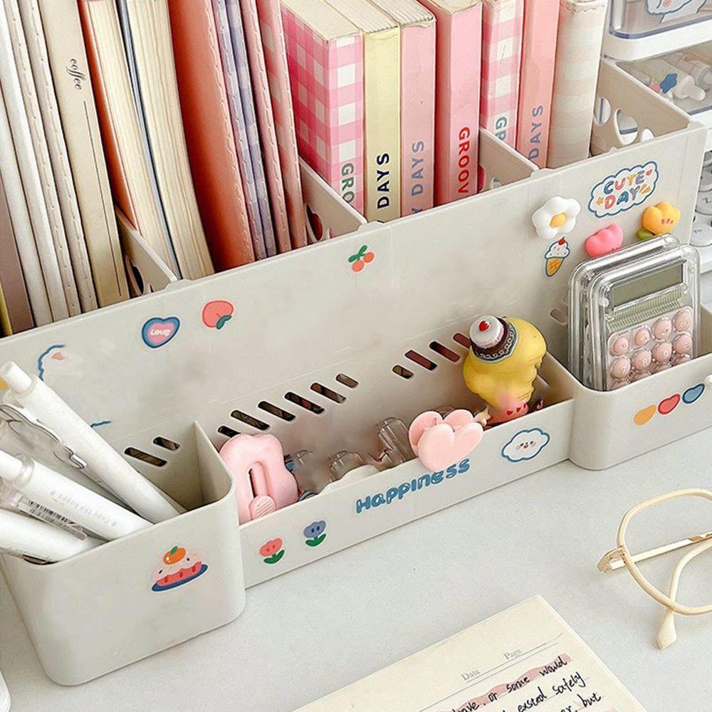Removable Desktop File Storage Box Book Stand File Column Dormitory Desk Book Clip Bookshelf Compartments Student Book Stand