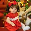 Adorable 60cm Reborn Toddler Doll Tutti Handmade Implanted Curly Hair Rebirth Doll Soft Cloth Body Simulation Baby Doll Children Xmas Surprise Gifts