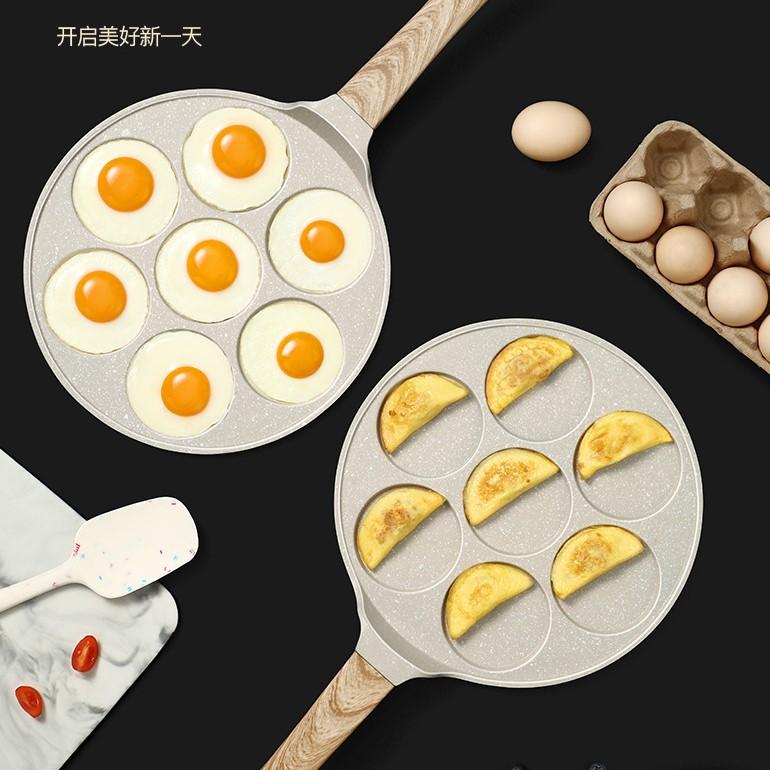 Сковорода для блинов с 7 формами и антипригарным покрытием, совместимая с газом, 10,6 дюйма