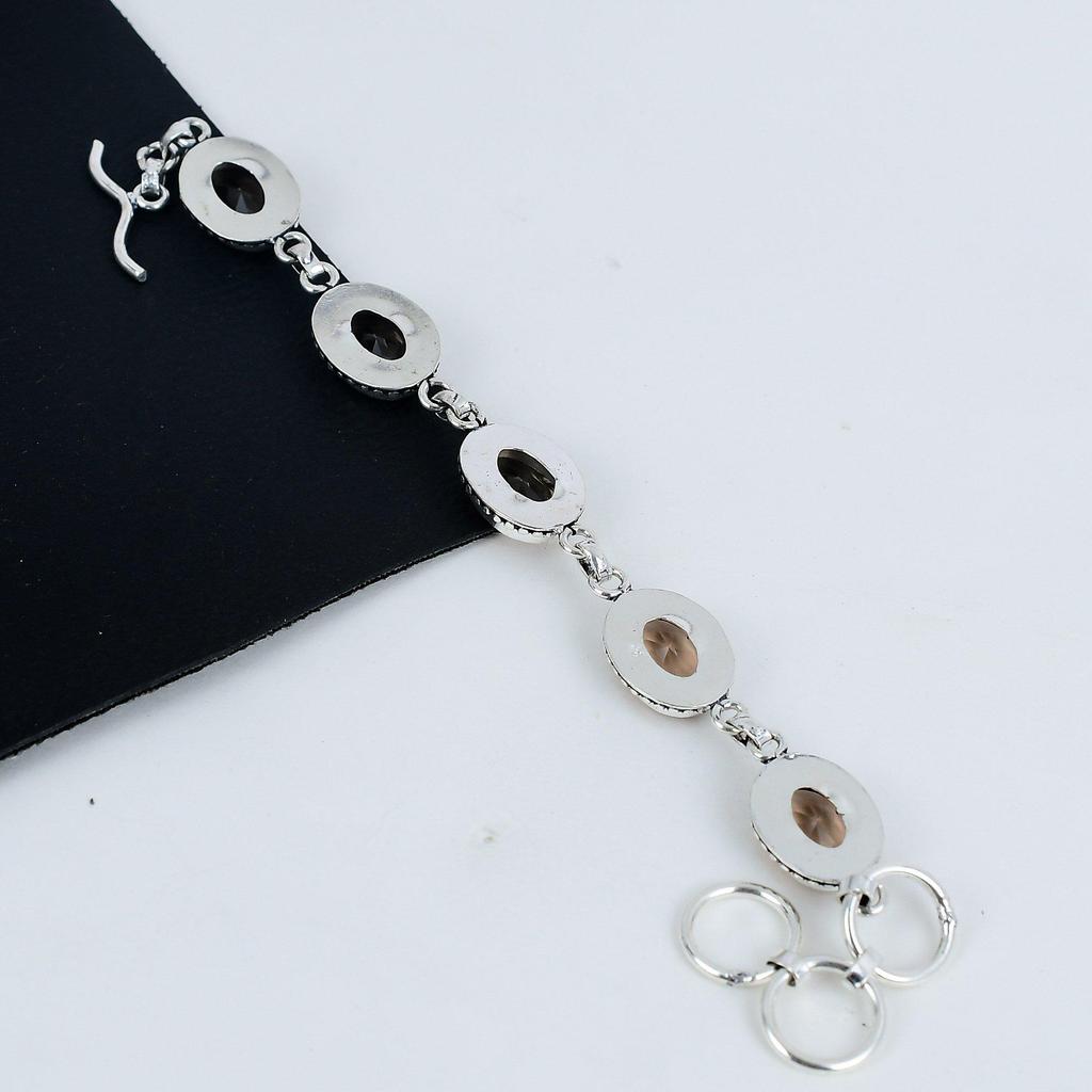 Изящный браслет из морганита, ручной работы, из серебра 925 пробы, браслет с морганитом для жены, унисекс-браслет, подарок на день рождения