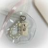 Rabbit Bear Pearl Chain Pendant Plush Pearl Bracelet Key Chain Kawaii Cell Phone Chain  Gifts