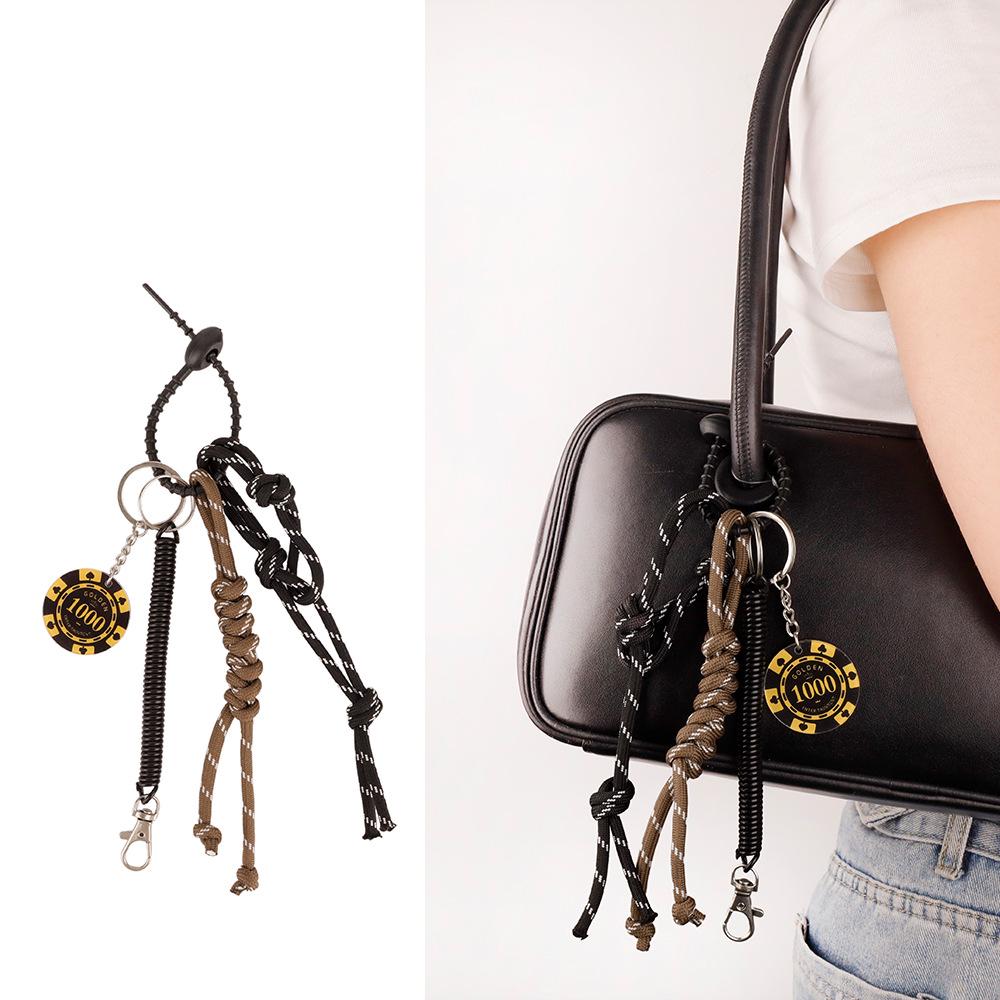 Miu-Style Woven Rope Camera Golf Bag Keychain Pendant - Trendy and Versatile Gift