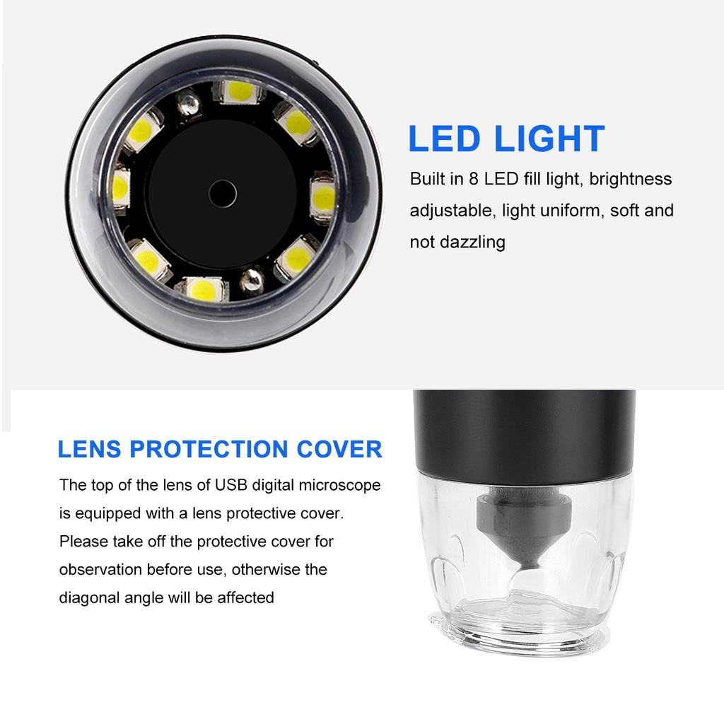 1600x профессиональный USB цифровой микроскоп 8 светодиодов 2MP электронный микроскоп эндоскоп зум камера лупа адаптер штатива