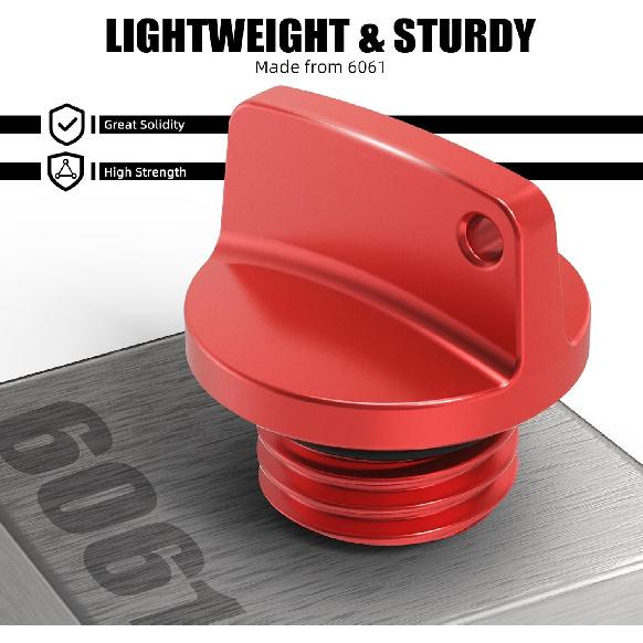 Oil Filler Plug Cap M20 Red, Compatible with various models, See Fitment! red