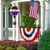 Солнечный фонарь с мерцающим пламенем, водонепроницаемый подвесной уличный фонарь для Дня флага, декора для патио на Четвертое июля
