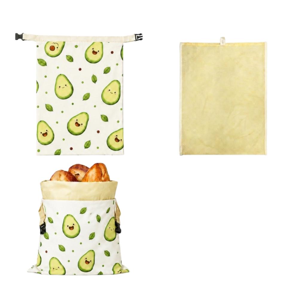 Lock Closure Bread Storage Bag Linen Cotton Beeswax Coated Bags New Sourdough Bread Bag for Baking