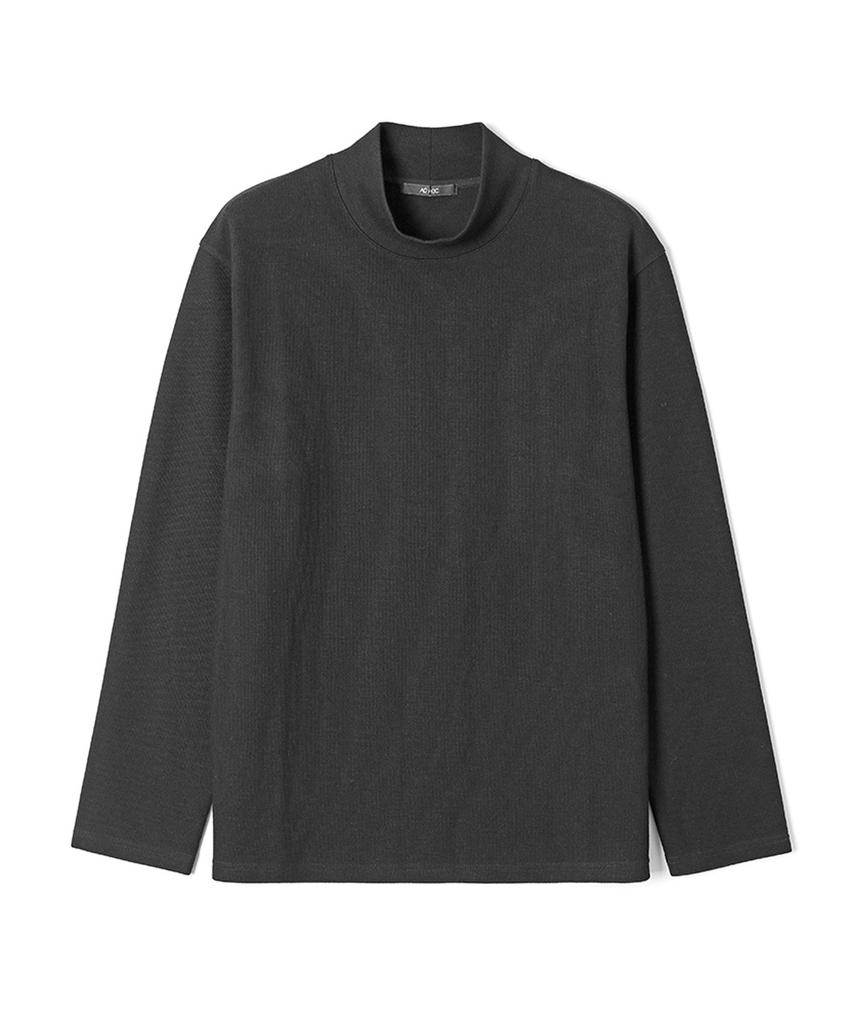 ADHOC Men'S Basic Mock Neck T-Shirt (Black) (Hb9Lt08)