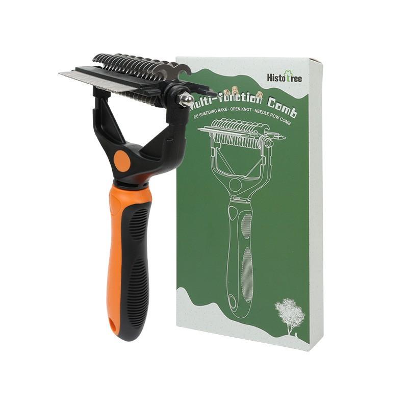 Pet Grooming Comb Cats Dogs Detangling Hair Brush Stainless Steel Multi-Function 3-in-1 Deshedding Tool