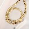 Fashion Figaro 18K Golden Plated Thick Chain Necklace, Trendy Pendant Necklace