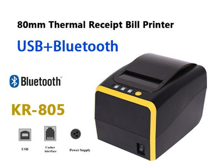 Термопринтер для печати чеков Bluetooth и WiFi шириной 80 мм с возможностью крепления на стену для использования в сфере общественного питания, еды на вынос и супермаркетов